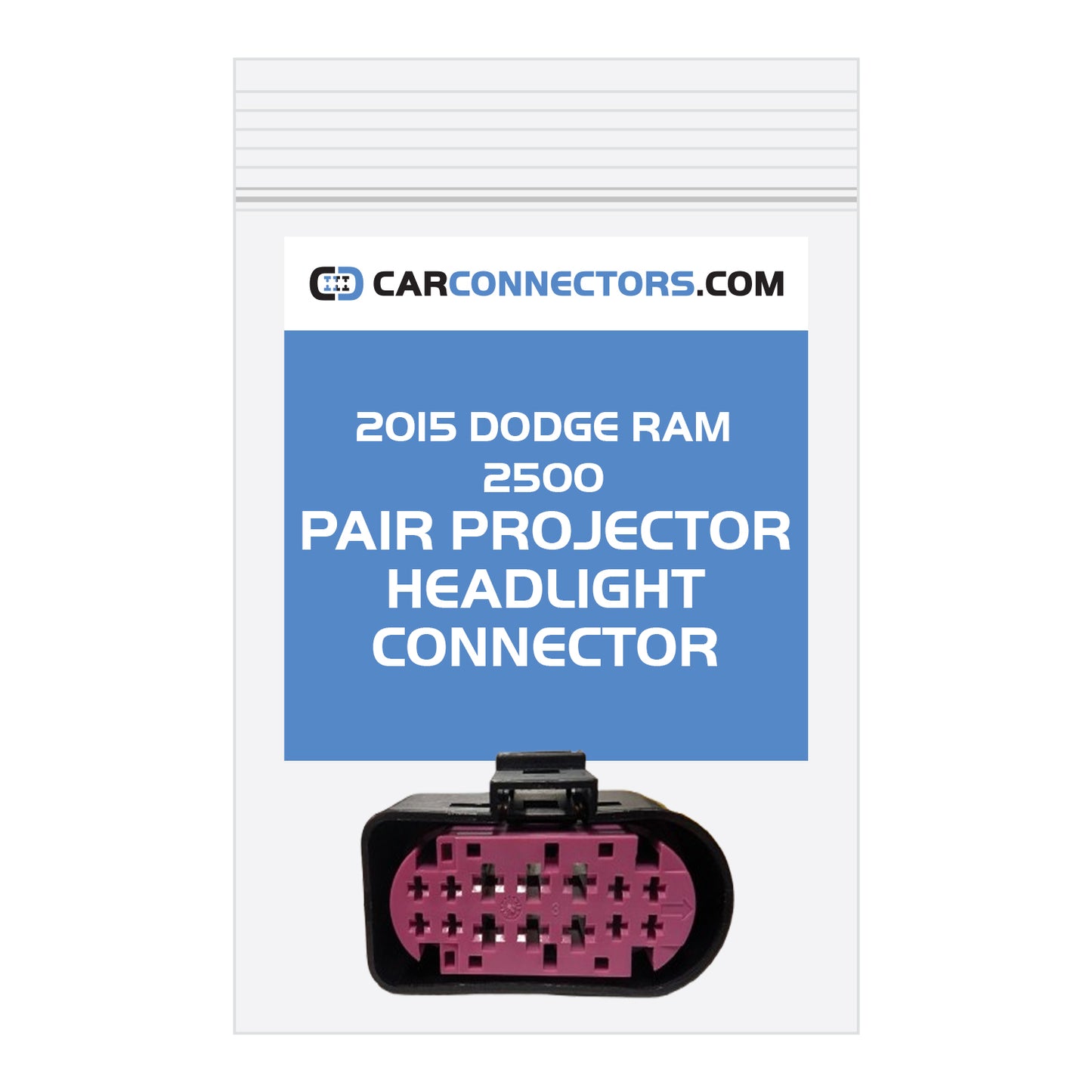 Pair Projector Headlight Connector for 2015 Dodge Ram 2500