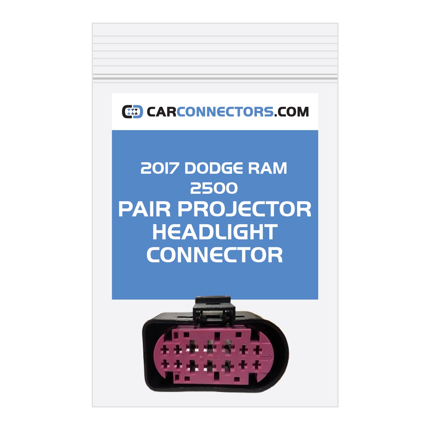 Pair Projector Headlight Connector for 2017 Dodge Ram 2500