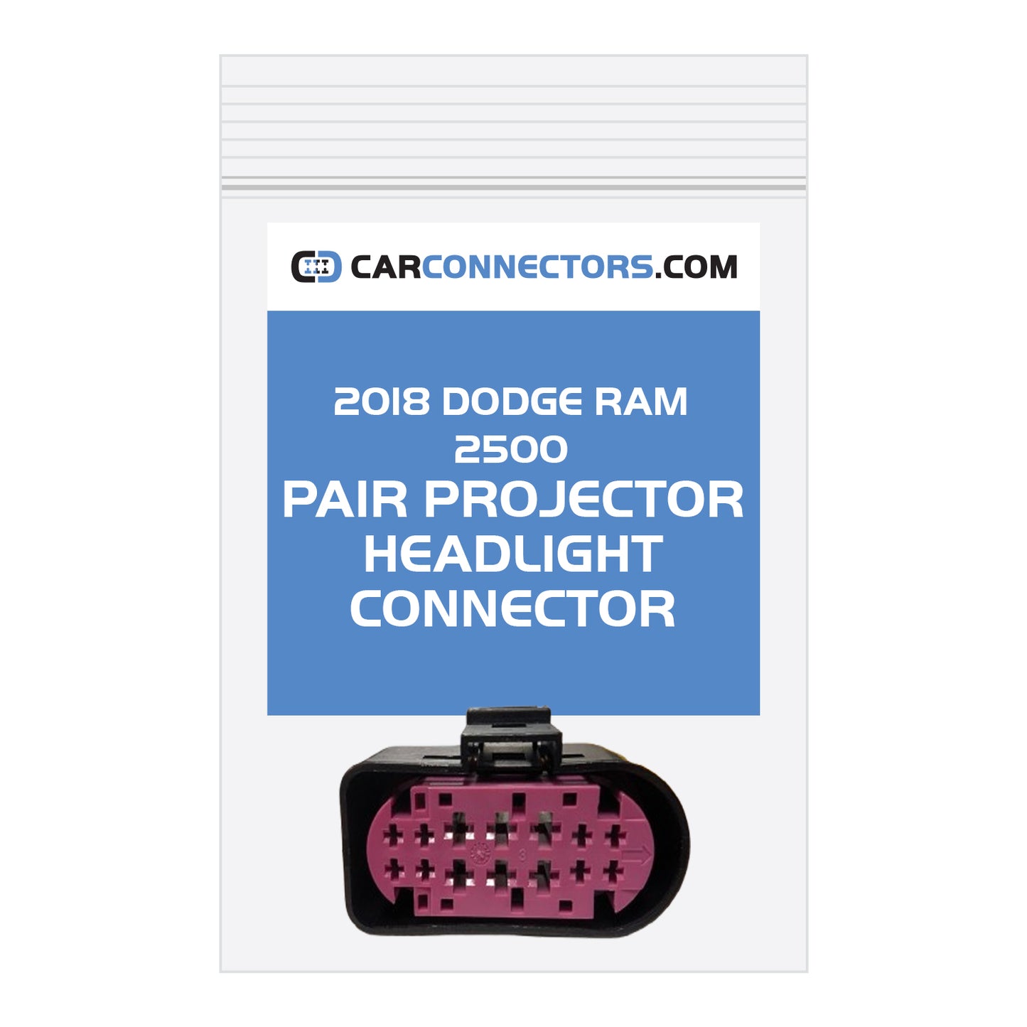 Pair Projector Headlight Connector for 2018 Dodge Ram 2500
