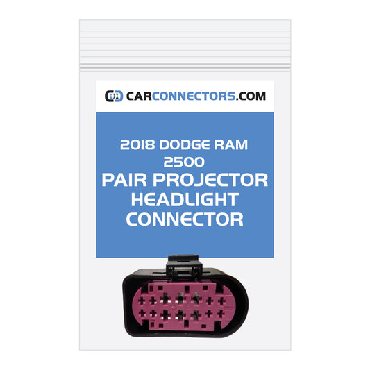 Pair Projector Headlight Connector for 2018 Dodge Ram 2500